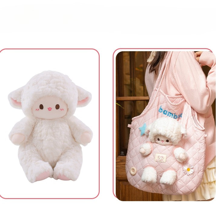 Pink Cut-out Design Crossbody Bag With 4 Options Detachable Plushie