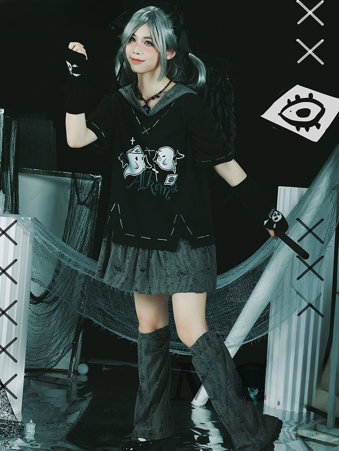 Dark Gray Wasteland Punk Leg Warmers