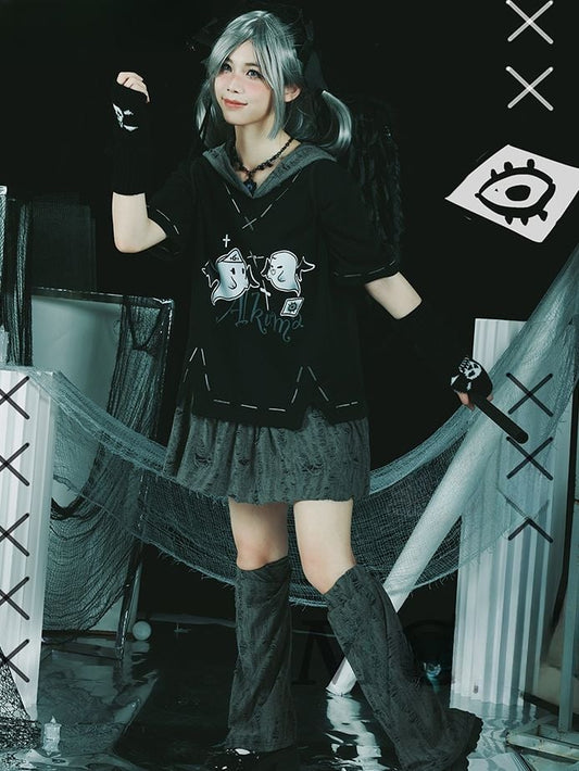 Dark Gray Wasteland Punk Leg Warmers