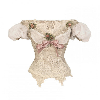 Vintage Edwardian Puff Sleeves and Off-the-shoulder Neckline Top