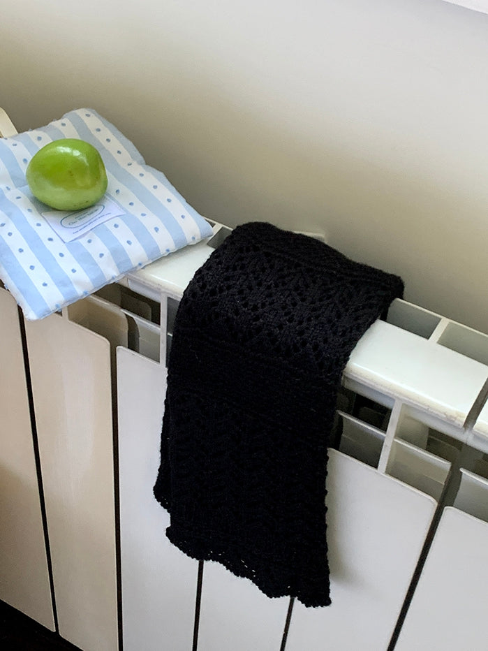 Gray/White/Black Hollow-out Knitted Leg Warmers