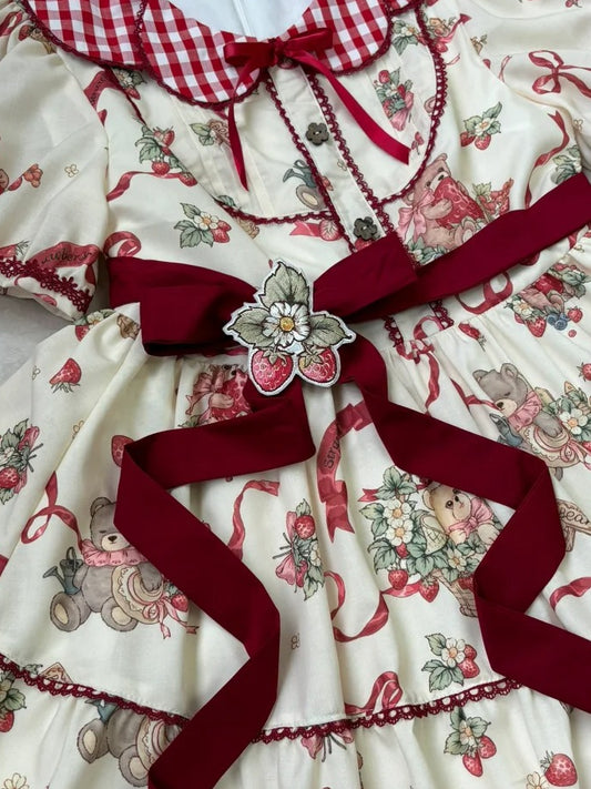 Strawberry Embroidery Brooch