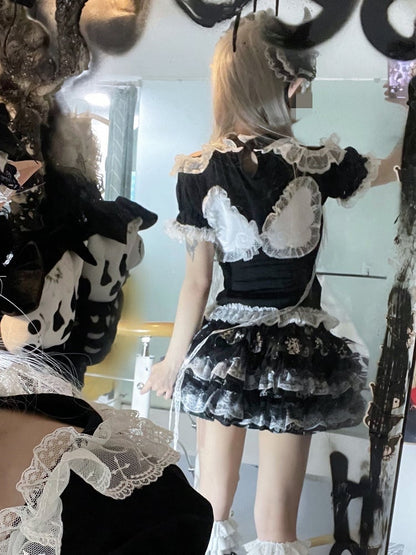 Lace Trim Angel Wings Emo Punk T-shirt