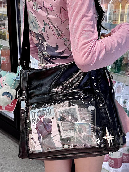 Black Stud Detail Buckle Strap Ita Bag