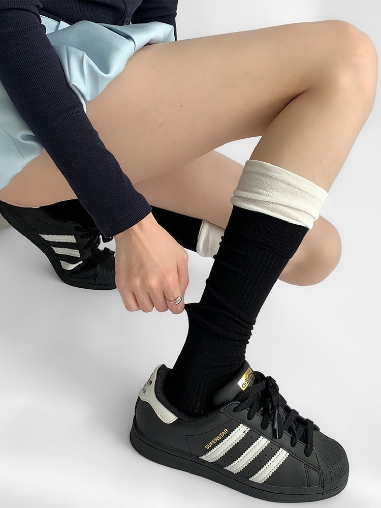 Black&Beige Knitted Calf Socks