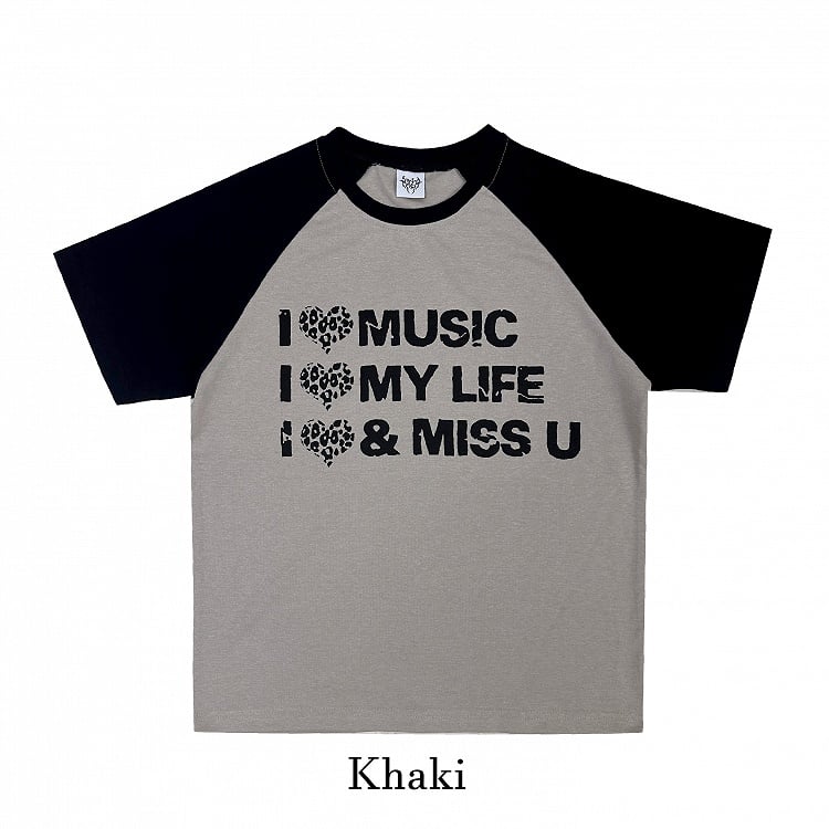 6 Colors Colorblock Design Loose Graphic T-Shirt