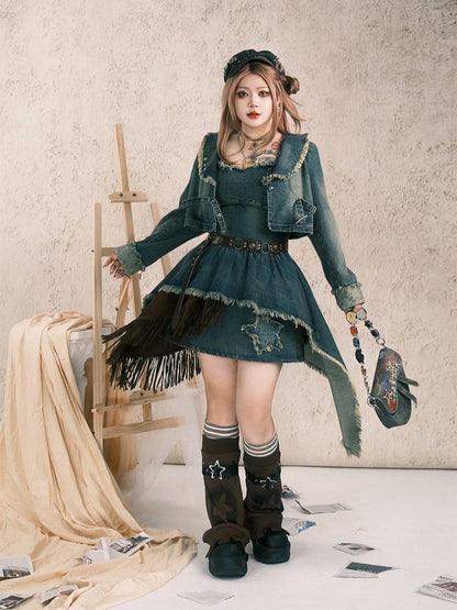 Plus Size Wasteland Punk Y2K Brown PU Belt with Studded Details