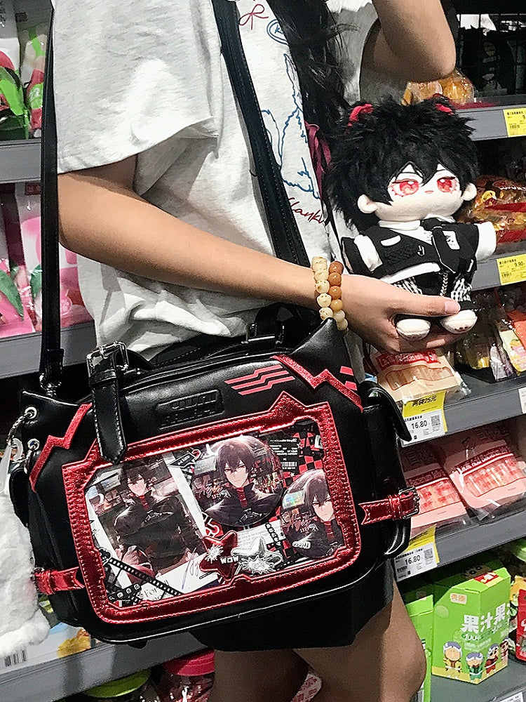 Black & Red Cute Kitty Ear Design Ita Bag