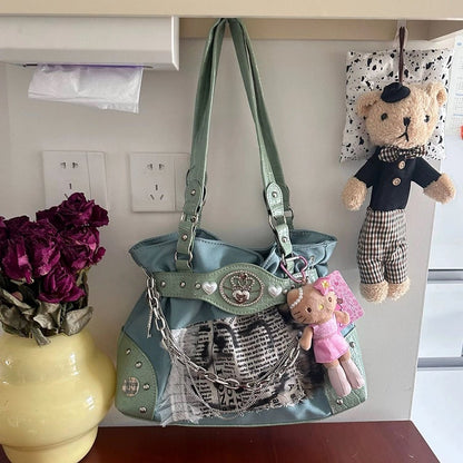 Mint Green Y2K Vintage Alternative Underarm Shoulder Bag