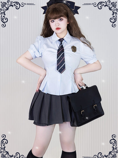 Plus Size Friendly Grey Pleated Skirt