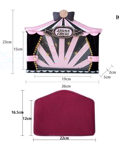 Black Circus Sweet Bunny and Bear Print Ita Bag