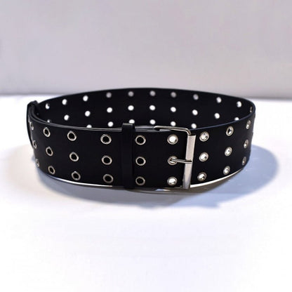 Gothic Cyberpunk Black PU Waist Belt