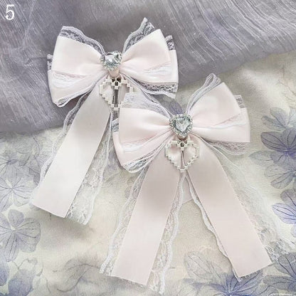 15 Options Heart Decorated Bowknot Hairclips