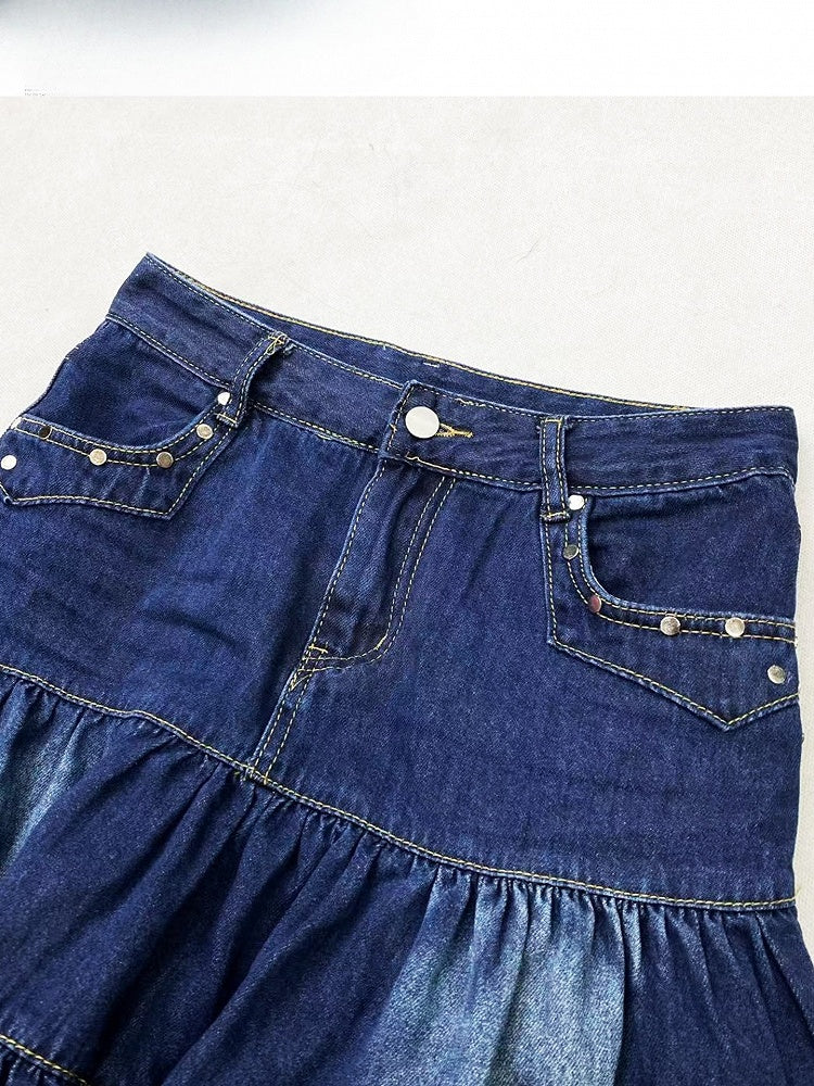 Blue Y2K Denim Skirt