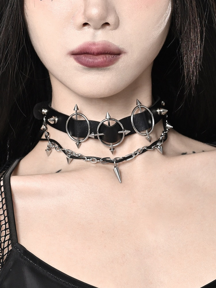 Dark Punk Stud Black Choker