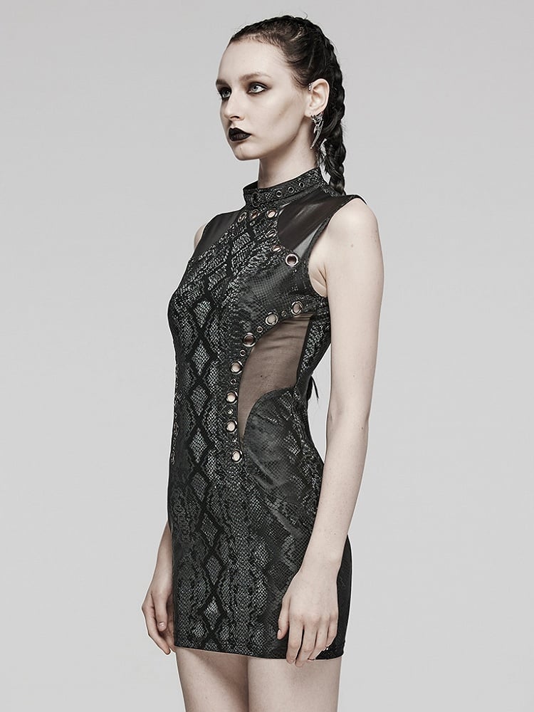 Black Punk Sleeveless Dress