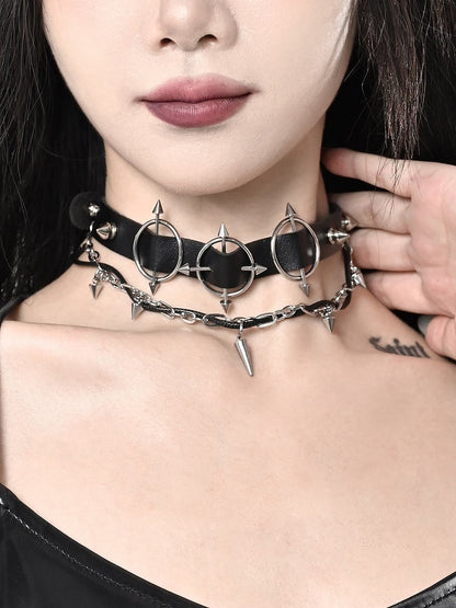 Dark Punk Stud Black Choker