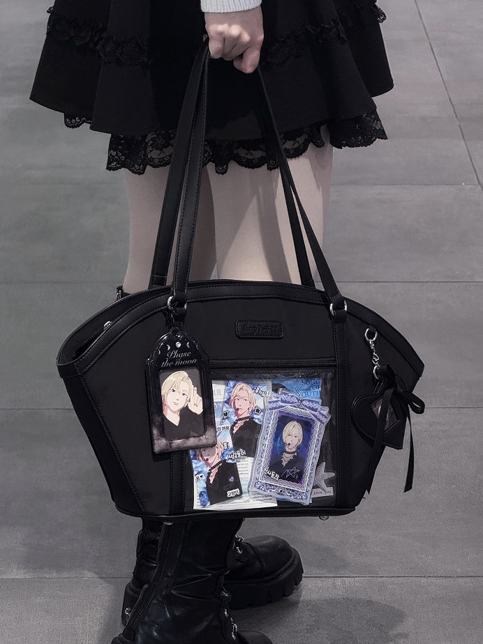 Black Fan-shaped Ita Shoulder Bag