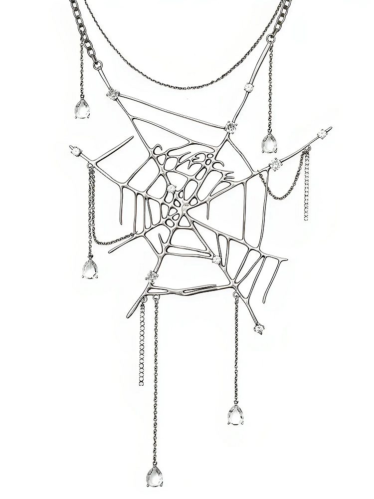 Dripping Spider Web Necklace