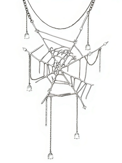 Dripping Spider Web Necklace