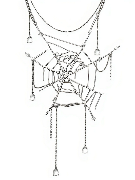 Dripping Spider Web Necklace