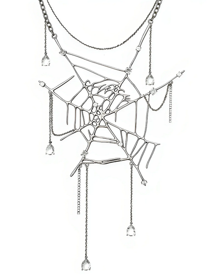 Dripping Spider Web Necklace