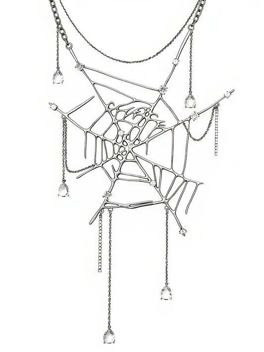Dripping Spider Web Necklace