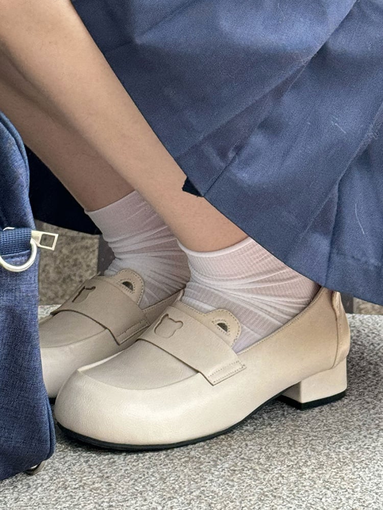 Beige Bear Design JK Slipons