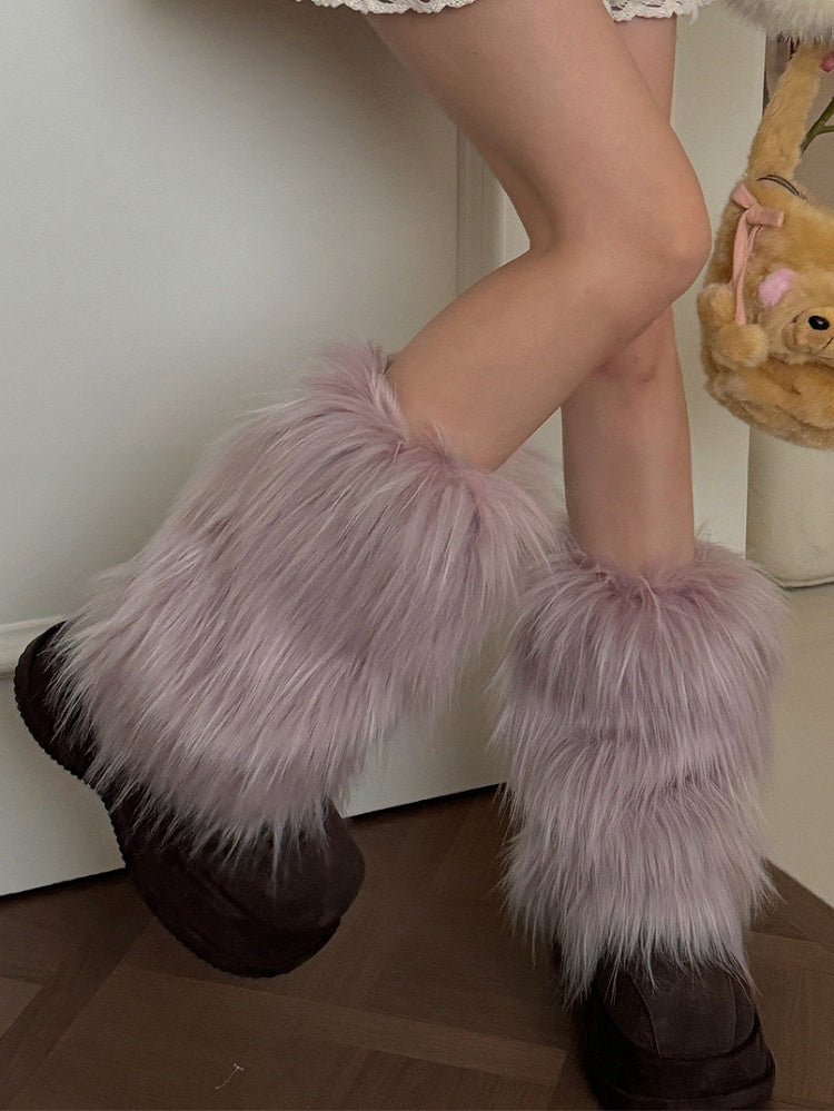 Light Purple Y2K 20CM/30CM/40CM Shaggy Leg Warmers