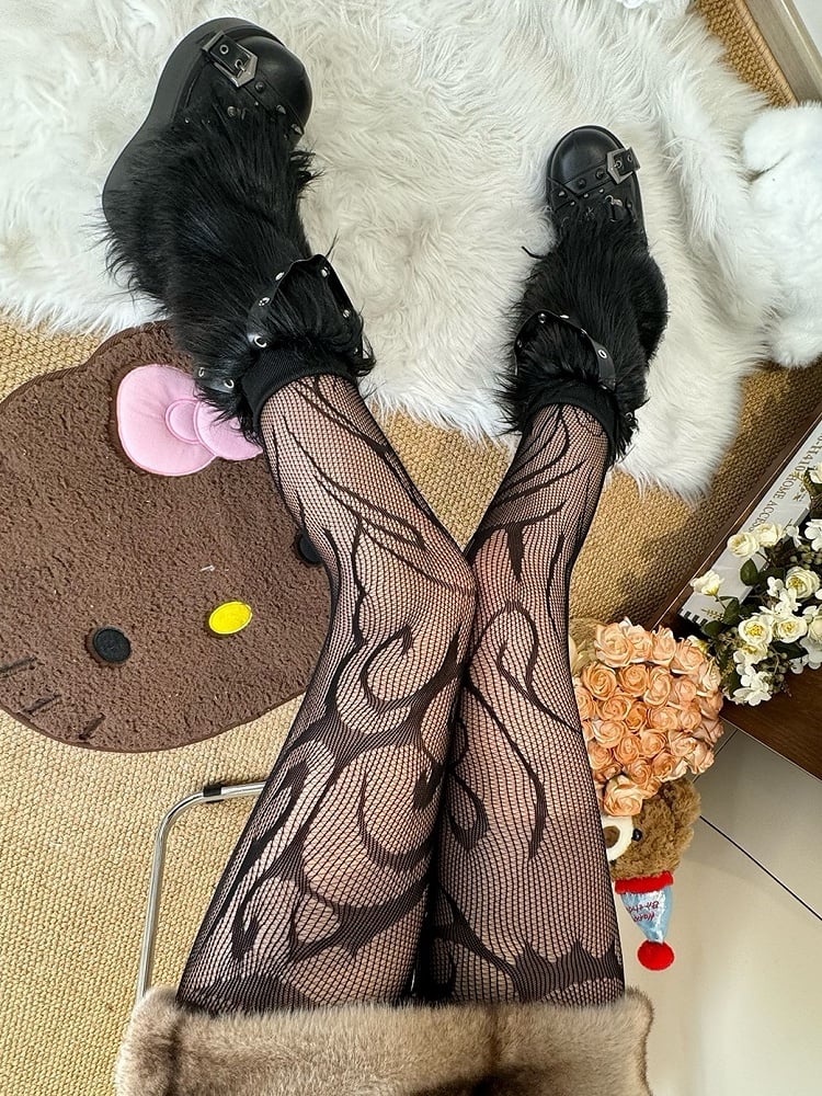 Black Y2K Punk Tights