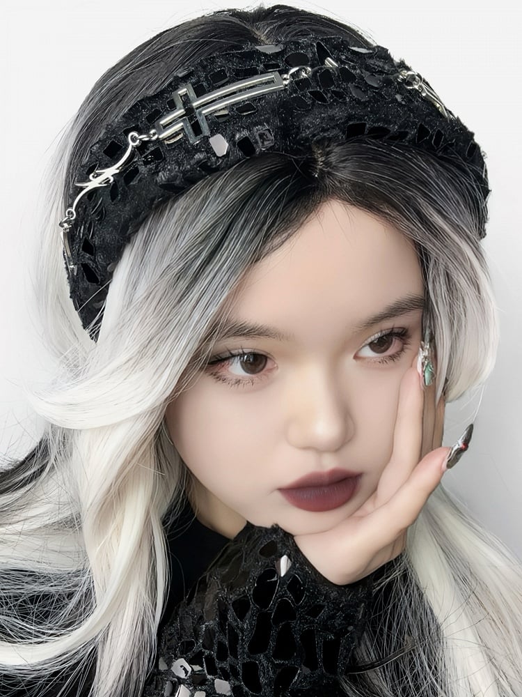 Gothic Cross Snake Skin Design Black KC