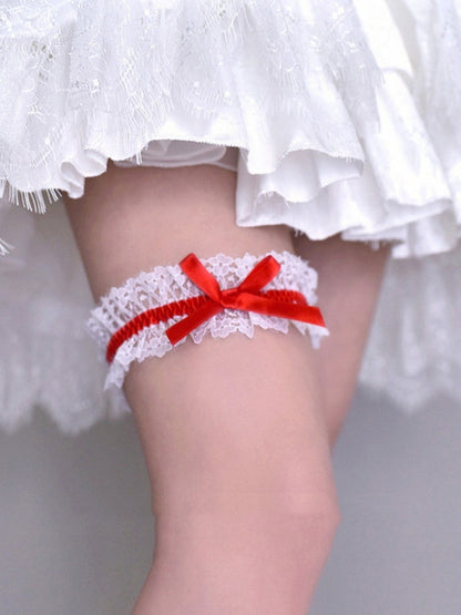 Black/Red Bowknot Punk Gothic Lace Garter