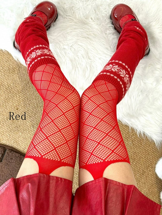 5 Color Options Gyaru Fashion Diamond Pattern Suspender Stockings