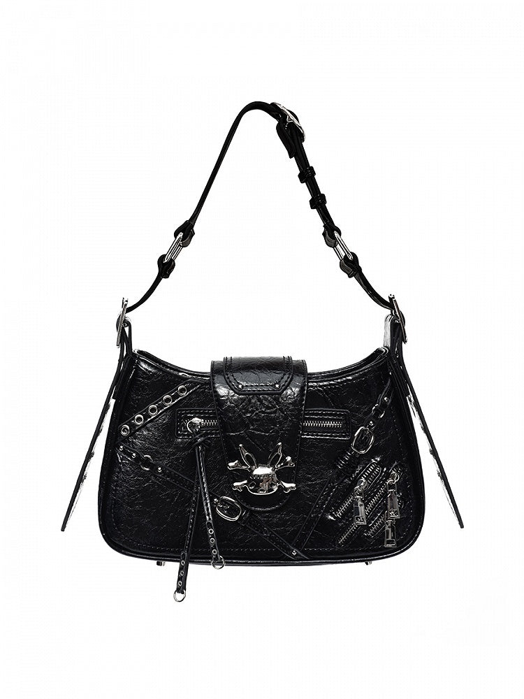 Black Bunny Skeleton Shoulder Bag
