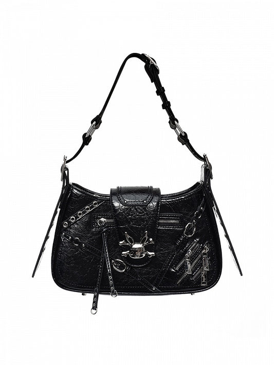 Black Bunny Skeleton Shoulder Bag