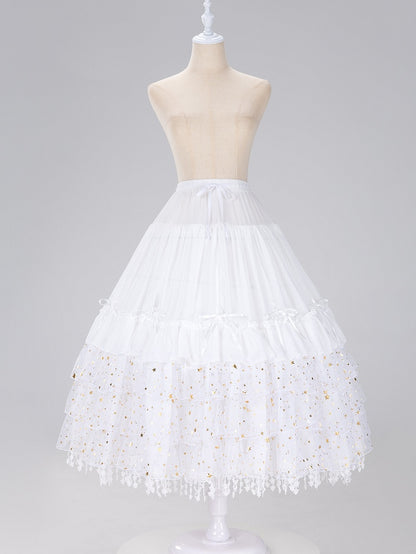 Glittering Stars Adjustable Length Gorgeous Fish-bone Petticoat White/Beige/Black