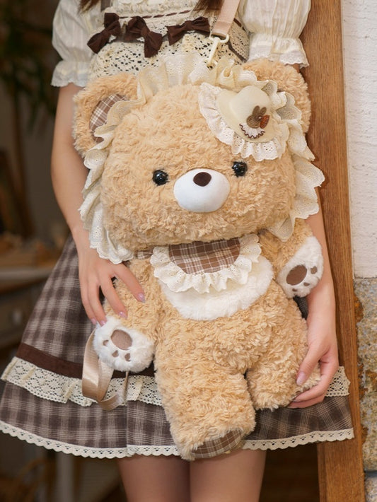 Cute Plush Bear Backpack With Detachable Shoulder Straps