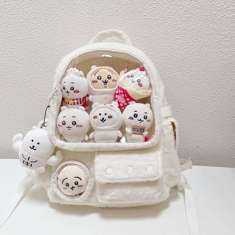 White Plush Ita Backpack