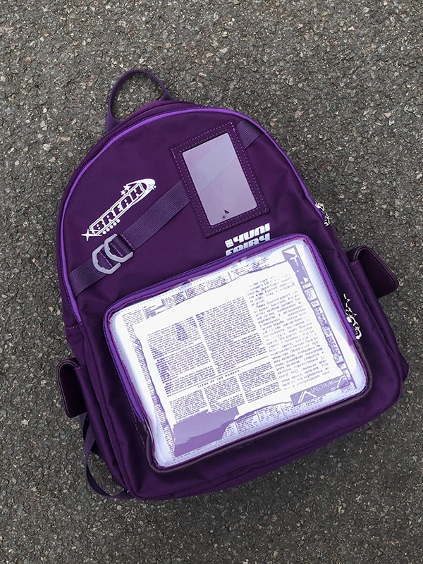Purple Unisex Daily Star Decoration Ita Backpack - Large Capacity & Adjustable Strap