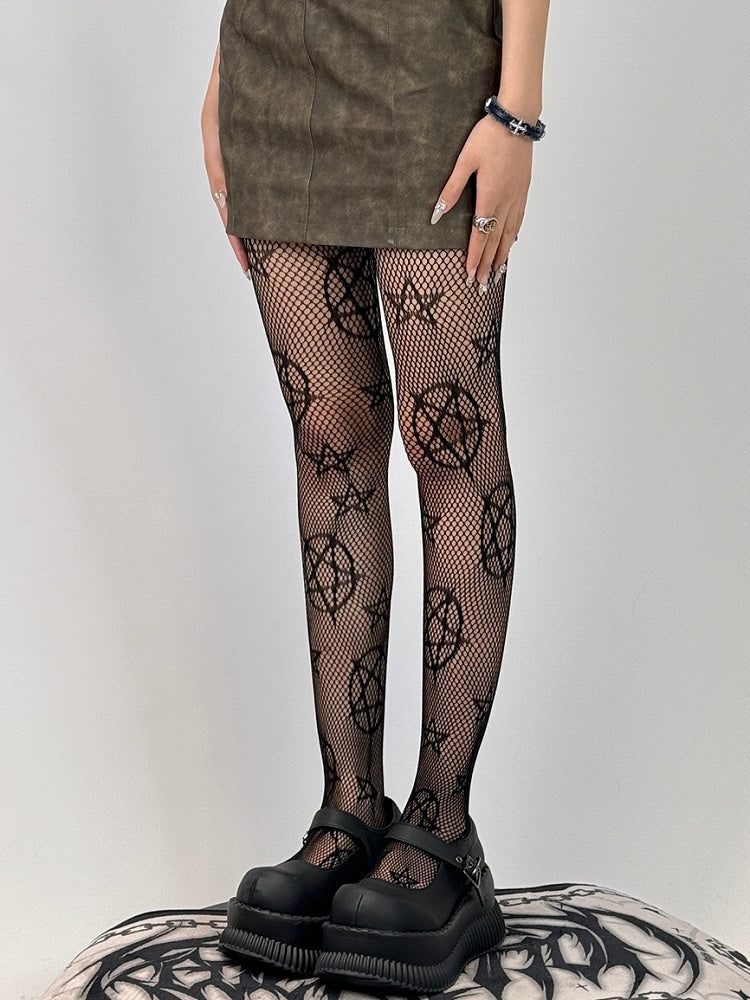Black Star Pattern Tights