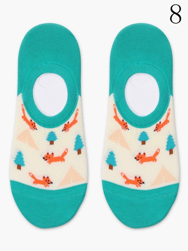 17 Options Colorful Ankle Socks With Cake/Apple/Bear/Puppy/Bowknot/Polka-dot/Striped Pattern/Floral Print