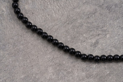 Silver Cross Pendant Gothic Black Beads Necklace