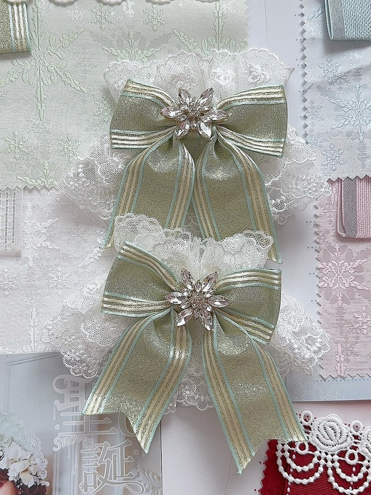 5 Color Options Rhinestone Snow Decorated Bowknot Wrist Cuffs