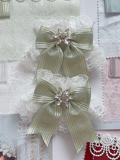 5 Color Options Rhinestone Snow Decorated Bowknot Wrist Cuffs