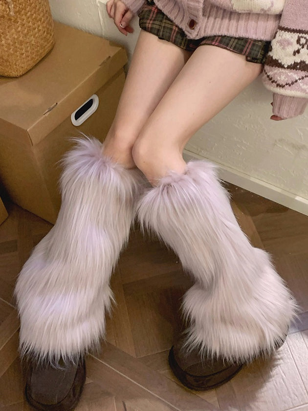 Light Purple Y2K 20CM/30CM/40CM Shaggy Leg Warmers