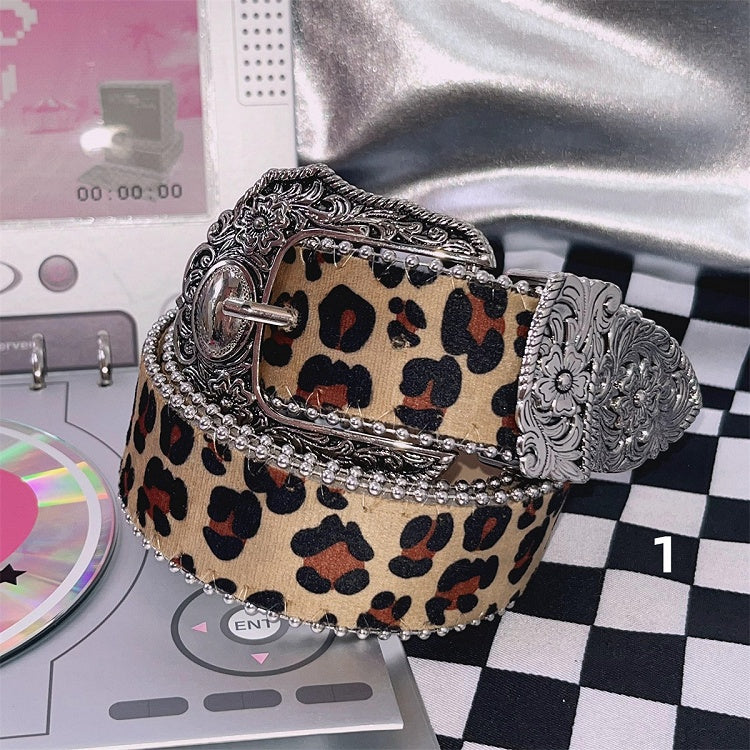 Y2K Punk Leopard Waist Belt 2 Options
