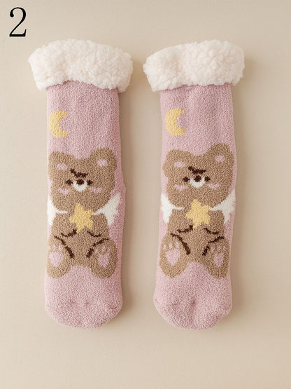 7 Options Cartoon Bear Winter Socks