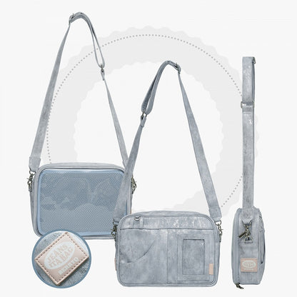 Light Blue PU Ita Crossbody Bag