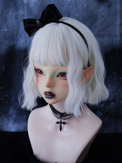 Black Gothic Skull Bow KC