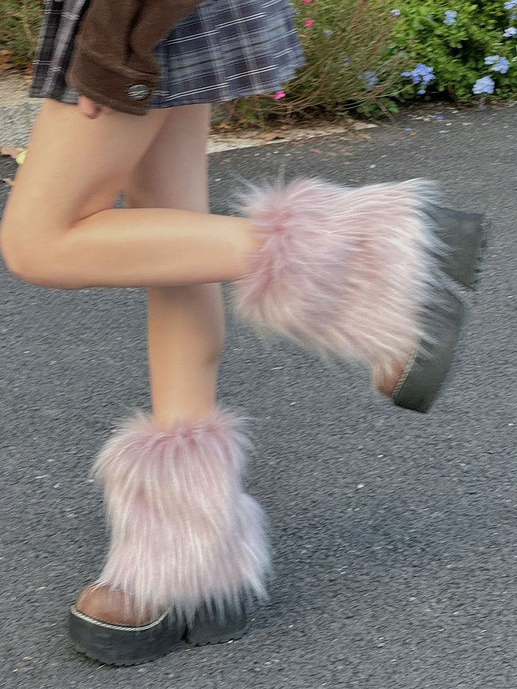Light Purple Y2K 20CM/30CM/40CM Shaggy Leg Warmers